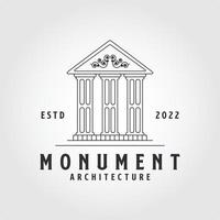 monument icon. Architecture greek building symbol ancient vector