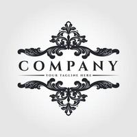 Vintage styled sign. With floral elements. Elegant element for invitation card design. vector