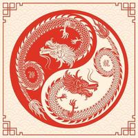 Happy Chinese new year 2024 Dragon Zodiac sign vector