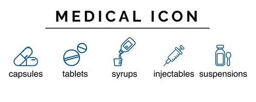 medical flat icon set illustration vector