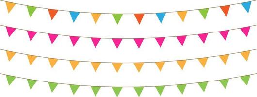 Party Background with Flags Vector Illustration. EPS 10. Bunting flags. Birthday flags vector illustration.