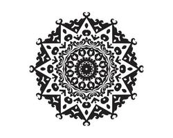 Black and white vector mandala with a pattern of the elements of the circle black and white vector