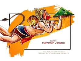 Happy Hanuman Jayanti Indian religious festival background vector