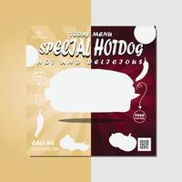 social media spcial hotdog flyer vector