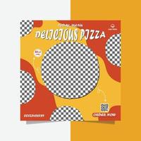 Super delicious food pizza instagram post design template vector