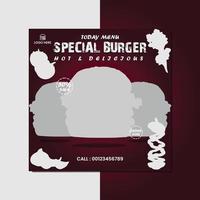 delicious burger flyer poster design vector