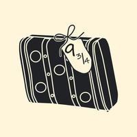 A Digital Artwork vector of an Old Retro Suitcase with tag