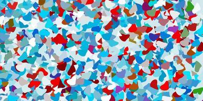 Light blue, red vector backdrop with chaotic shapes.