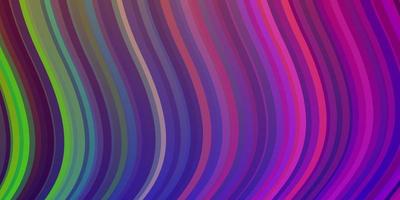 Dark Multicolor vector background with bent lines.