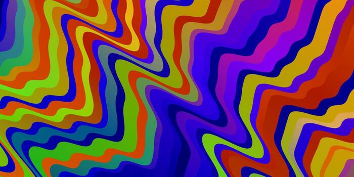 patrón de vector multicolor oscuro con líneas torcidas.