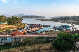 Kanchanaburi, Thailand, FEB 13, 2015, The landscape of Sankhlaburi, Thailand, a peaceful place. photo