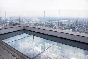 BANGKOK, THAILAND, DEC 07, 2018, King Power Mahanakhon building, roof top cityscape and Glass floor on 78th floor Bangkok, Thailand. photo