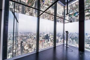 BANGKOK, THAILAND, DEC 07, 2018, King Power Mahanakhon building is a mixed-use skyscraper and roof top cityscape in the central of Bangkok, Thailand. photo