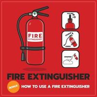 fuego extintor gratis cómo a utilizar un fuego extintor, icono, vector diseño, aislado antecedentes