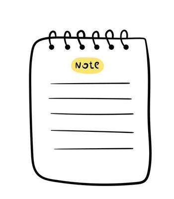 Drawn notepad in doodle style.vector illustration. Note with blank space