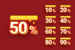 Special sale template design with different discount vector