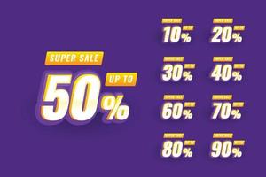 Special sale template design with different discount vector