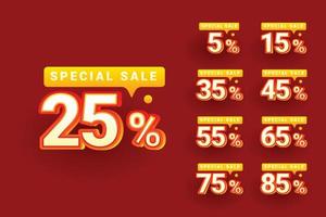 Special sale template design with different discount vector