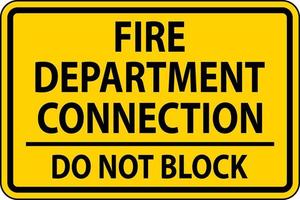 Fire Department Connection Sign On White Background vector