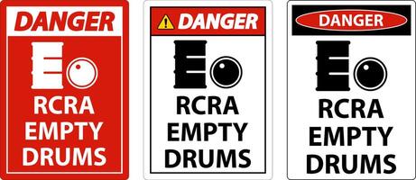 Danger Sign RCRA Empty Drums On White Background vector