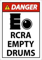 Danger Sign RCRA Empty Drums On White Background vector