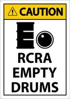 Caution Sign RCRA Empty Drums On White Background vector