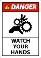 Danger Sign Watch Your Hands And Fingers vector