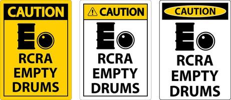 Caution Sign RCRA Empty Drums On White Background vector