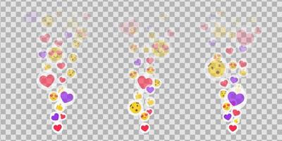 Likes flying up for stories and live streams. Colorful like and thumb icons for social media ui. Vector illlustration