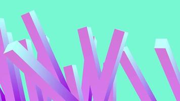 Purper 3d vormen animatie achtergrond, abstract blauw helder backdrop video