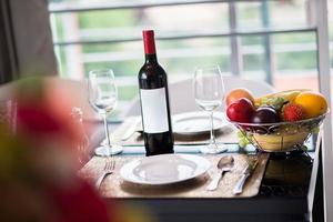 The table set and wine photo