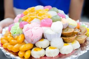 A variety of colourful thai sweet photo