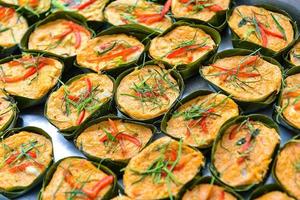 steamed fish with curry paste photo
