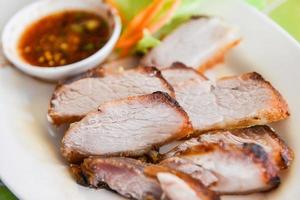 Grilled pork with chili sauce photo