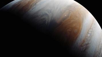 Space Flight over Planet Jupiter Animation 4K video