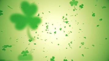 Falling green shamrocks - loopable, full hd Saint Patrick's Day motion background. video