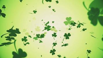 Falling green shamrocks - loopable, full hd Saint Patrick's Day motion background. video