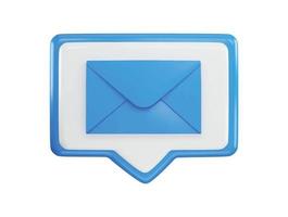 A blue envelope plastic tray with a white plastic cover icon with 3d vector icon illustration