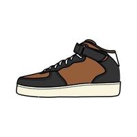 zapatillas diseño con lado ángulo. deporte Zapatos . borrador. plano diseño. vector ilustración. zapatillas en un plano estilo. lado ver zapatillas. Moda zapatillas.