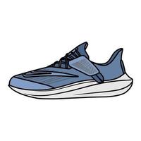 Sneakers Design with Side angle. Sport shoes . Draft. Flat design. Vector illustration. Sneakers in a flat style. Side view sneakers. Fashion sneakers.