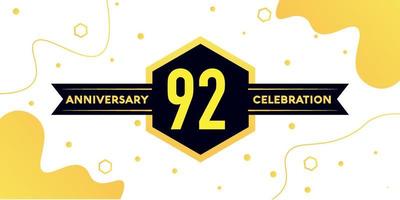 years anniversary logo vector design with yellow geometric shape with black and abstract design on white background template