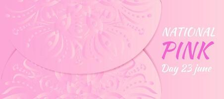 Banner for National Pink Day. vector