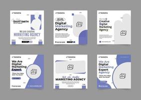 Digital marketing agency banner for social media post template vector