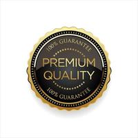 Premium quality golden badge isolated on white background vector