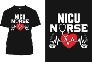 enfermero y nicu enfermero t camisa diseño vector