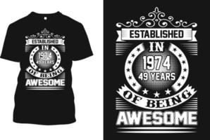 49th vintage birthday t shirt design vector