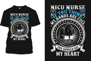 Nurse and Nicu Nurse t shirt design vector