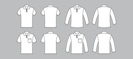 Outline White Polo Mock Up vector