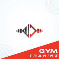 WD gym training Letter Logo Template In Modern Creative Minimal Style Vector Design