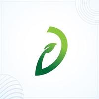 D leaf letter Logo Template In Modern Creative Minimal Style Vector Design